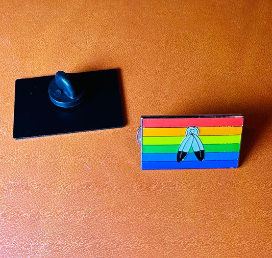 Two spirit pride enamel pin