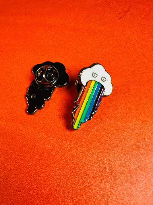 Cloud Spewing Rainbows enamel pin