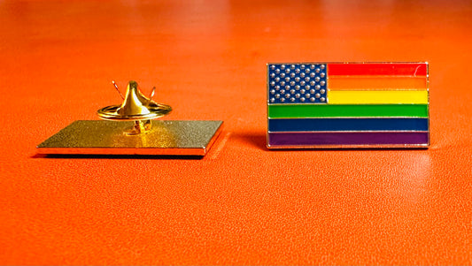 U S of Gay Pride Flag enamel pin