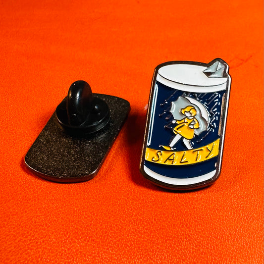 Salty enamel pin